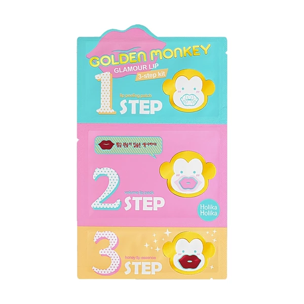 Holika Holika Golden Monkey Glamour Lip 3-Step Kit